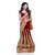 Triveni Maroon Net Embroidered Saree With Blouse