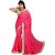 Triveni Pink Chiffon Lace Saree With Blouse