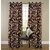 Iliv Brown Flower Curtain ( Set Of 2 ) - 5Ft