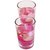Zarsa Glass Gel Set Candle(Pink, Pack of 2)