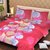 Akash Ganga Red Cotton Double Bedsheet with 2 Pillow Covers (AG1261)