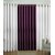 Fabbig White and Purple Crushed Window Curtain (Set of 3)