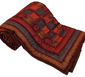 Krg Jaipuri Print Cotton Double Bed Razai Quilt -301