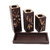 Onlineshoppee Wooden Antique Rusted Look Candle Holder Size(LxBxH-12x5x10.5)Inch