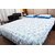 Pure Cotton Blue And Green Color Flower Design Sanganeri Print Double Bedsheet