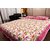 Pure Cotton Green And Pink Color Floral Sanganeri Print Double Bedsheet