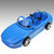 4-seats Blue Convertible Car Cabriolet Toy For Barbie Doll