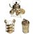 e-handicrafts brass antique kitchen and serving combo