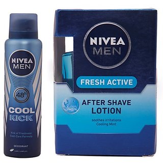 Buy Nivea Cool Kick Deodorant Spray - For Men 150Ml + NiveaForMenFresh ...