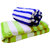 Bpitch RepeatStripe BlueGreen 2PCs Large Bath Towel