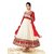 Florence Clothing Company Cream & Red Kota Embroidered Semi- Stitched Dress Material