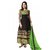 Florence Clothing Company Black & Green Georgette Embroidered Salwar Suit Material & Unstitched Dress Material