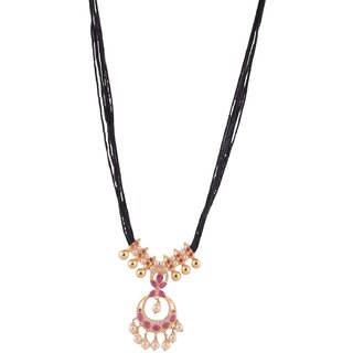 Buy 1 Gram gold plated With Black Beads 