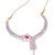 Trenzish Collection American Diamond Necklace Set With Ruby Stone for Women with