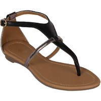 Flora Latest Casual Wear Black Sandals