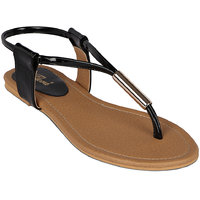 Flora Casual Wear Flat Black Sandal