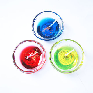 Farben Multi Color Designer Gel Candles In Glass Bowl (Pack Of 3)