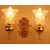 Aesthetichs Contemporary Golden Finish Wall Light With 2 Lamp Shades  Crystals (9851.2W FG)
