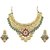 Kriaa Mithya  Red & Green Meenakari Gold Plated Austrian Diamond Stone Necklace