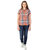 Mavango Multicolored Plaid Short Sleeved Casual Shirt For Women_M54201C05CS