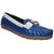 Richiee Blue Imported Faux Leather Flat Moccasins