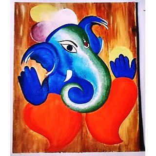 Beautiful handmade acrylic painting of Ganeshji