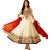 ArDeep  Woman Faux Georgette Embroidered Cream Dress Material