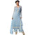 ArDeep Fashion Persent Women Semi Georgette Embroidered Blue Dress Material