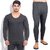 Oswal Solid Grey Thermal Set of Top  Lower for Men Free Socks  Size  Extra Large  95