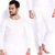 Oswal Solid White Thermal Set of 2 Top for Men Free Socks  Size Small  80 CM