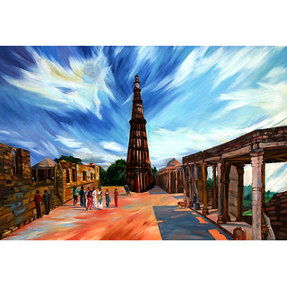 Buy Oil Painting Qutub Minar Online 25000 From Shopclues