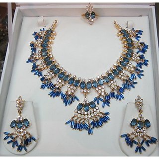 blue topae colour american diamond maharani sets( lowest price)