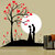 Decor Kafe Couple Under Tree Wall Sticker (19X20 Inch)