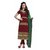 khoobee Presents Embroidered Georgette Dress Material(Maroon)