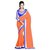 Online Fayda Orange Chiffon Plain Saree With Blouse