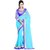 Meia Blue Chiffon Embroidered Saree With Blouse