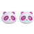 2 Pcs Panda Car Air Freshener Perfume w/Two Clips - Pink