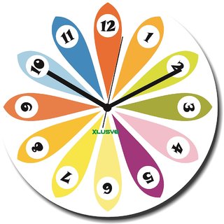 Buy Xclusve Round Wall Clock (Multi color) Online @ ₹265 from ShopClues