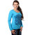 Mavango Round Neck Solid Blue Womens Tshirt