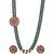 Green onyx with temple design two layer side mop Necklace set Jewelry 5280