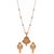 Gold plated temple design pendant earring set with real pearl chain Jewelry 5447