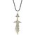 The Jewelbox Dagger Oxidized Rhodium Plated Stainless Steel Pendant Chain for Men