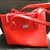 Red color Leather handbag purse