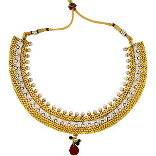 The Jewelbox Traditional Choker Kundan Gold Plated Necklace The Jewelbox Traditional Choker Kundan Gold Plated Necklace Earring Set For Women
