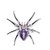 Dazzling Spider Clip Pin Brooch W/ Rhinestone - Purple