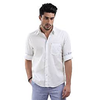 Buy Plain Apple Cut Shirt (White) Online @ ₹399 from ShopClues