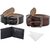Fashno Combo of Black and  Brown Belt with Leather Wallet  Handkerchief