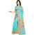 Gerbera Designer Amazing Bhagalpuri Silk Sky Blue and Bei Designer Printed Saree