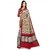 Gerbera Designer Amazing Bhagalpuri Silk Beige and Red Designer Printed Saree