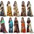 Stylobby Multicolor Brocade Floral Print Saree With Blouse (Combo of 10)